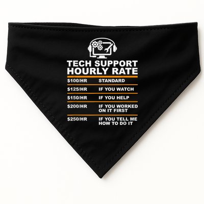 Tech Support Hourly Rate, Tech Computer Geek Gifts USA-Made Doggie Bandana
