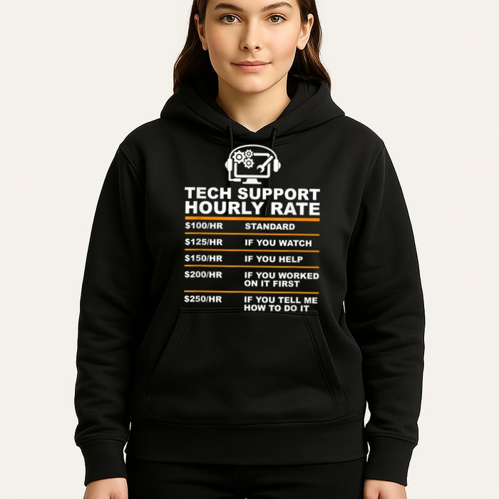 Tech Support Hourly Rate, Tech Computer Geek Gifts Hoodie