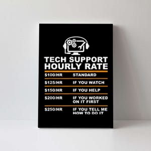 Tech Support Hourly Rate, Tech Computer Geek Gifts Canvas