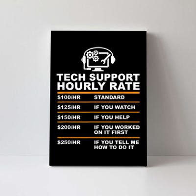 Tech Support Hourly Rate, Tech Computer Geek Gifts Canvas