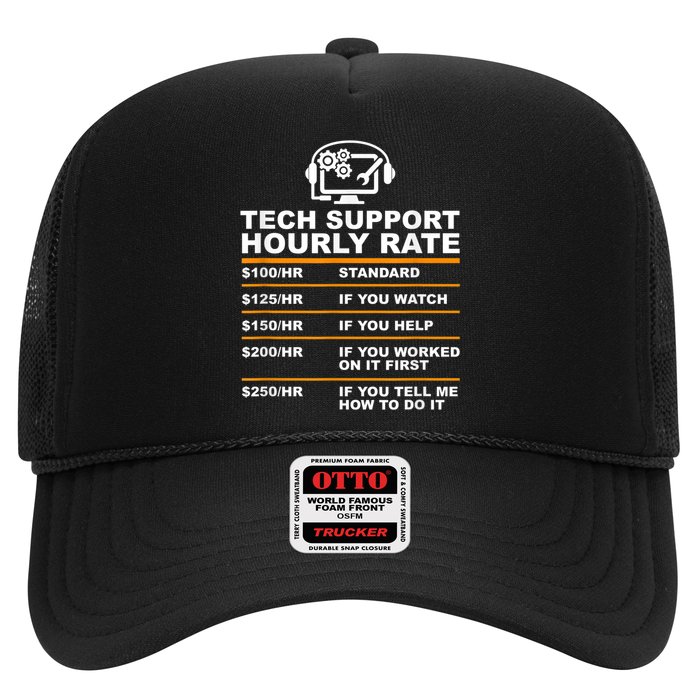 Tech Support Hourly Rate, Tech Computer Geek Gifts Trucker Hat