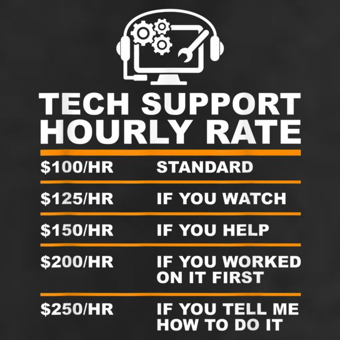 Tech Support Hourly Rate, Tech Computer Geek Gifts Trucker Hat
