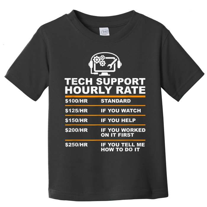 Tech Support Hourly Rate, Tech Computer Geek Gifts Toddler T-Shirt