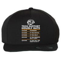 Tech Support Hourly Rate, Tech Computer Geek Gifts Wool Snapback Cap