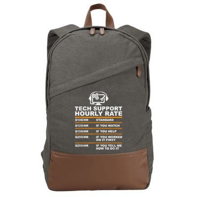 Tech Support Hourly Rate, Tech Computer Geek Gifts Cotton Canvas Backpack