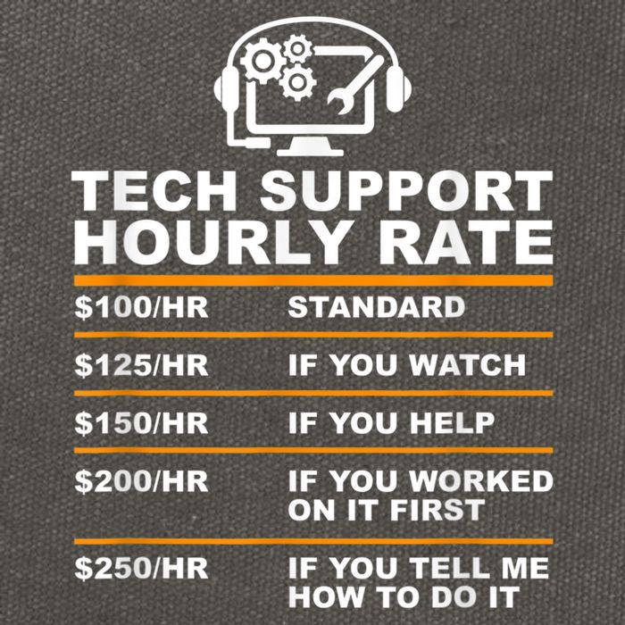 Tech Support Hourly Rate, Tech Computer Geek Gifts Cotton Canvas Backpack