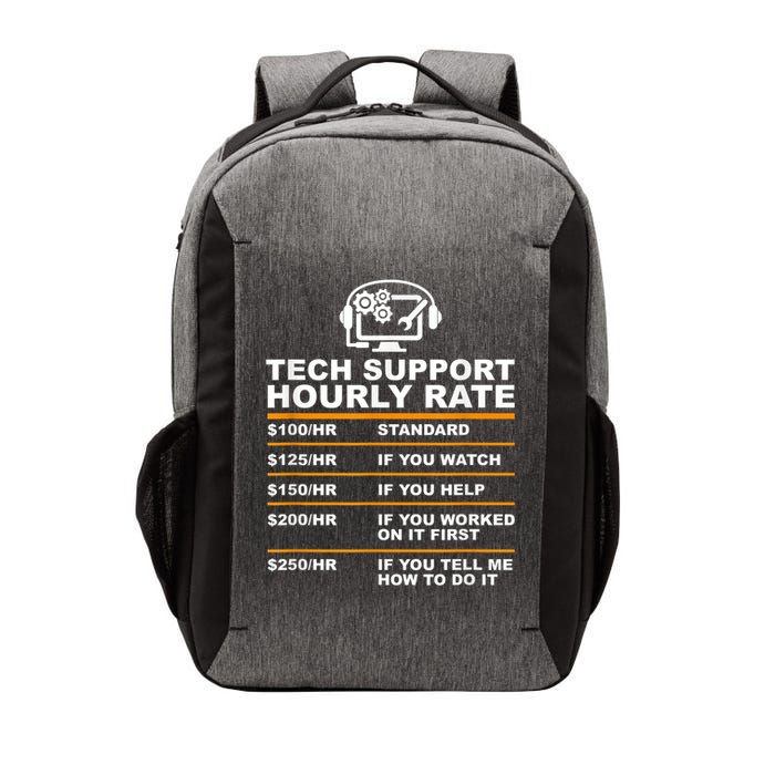 Tech Support Hourly Rate, Tech Computer Geek Gifts Vector Backpack