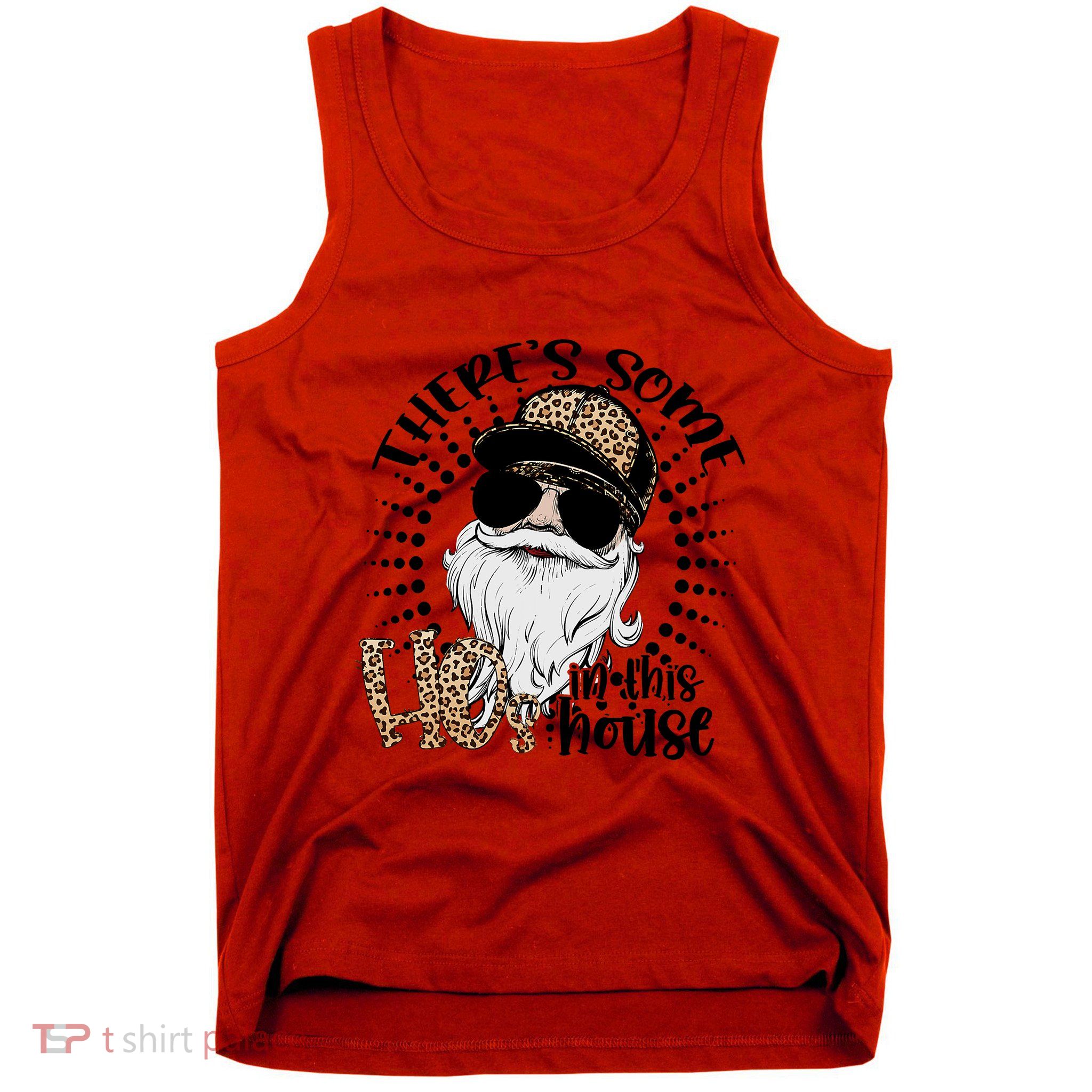There's Some Hos In This House Funny Santa Claus Christmas Tank Top