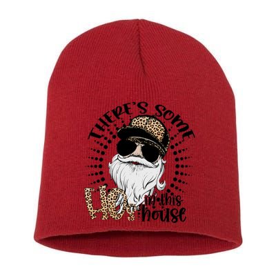 There's Some Hos In This House Funny Santa Claus Christmas Short Acrylic Beanie
