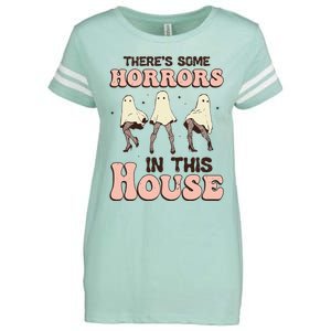 Theres Some Horrors In This House Ghost Pumpkin Halloween Enza Ladies Jersey Football T-Shirt