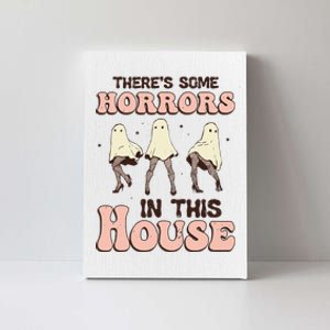 Theres Some Horrors In This House Ghost Pumpkin Halloween Canvas