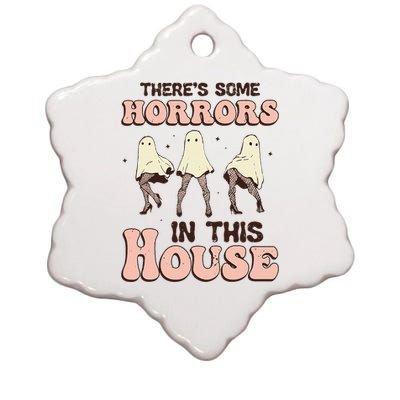 Theres Some Horrors In This House Ghost Pumpkin Halloween Ceramic Star Ornament