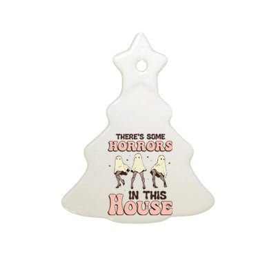 Theres Some Horrors In This House Ghost Pumpkin Halloween Ceramic Tree Ornament