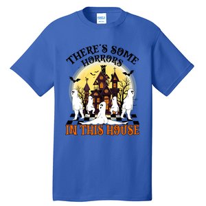 Theres Some Horrors In This House Pumpkin Ghost Halloween Gift Tall T-Shirt