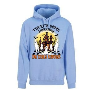 Theres Some Horrors In This House Pumpkin Ghost Halloween Gift Unisex Surf Hoodie