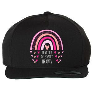 Teacher Sweet Hearts Rainbow PreK Teacher Valentines Day Wool Snapback Cap