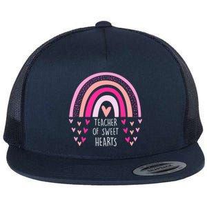 Teacher Sweet Hearts Rainbow PreK Teacher Valentines Day Flat Bill Trucker Hat