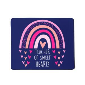 Teacher Sweet Hearts Rainbow PreK Teacher Valentines Day Mousepad