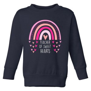 Teacher Sweet Hearts Rainbow PreK Teacher Valentines Day Toddler Sweatshirt