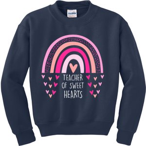 Teacher Sweet Hearts Rainbow PreK Teacher Valentines Day Kids Sweatshirt