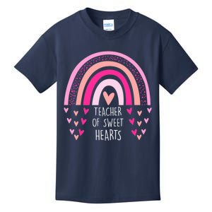 Teacher Sweet Hearts Rainbow PreK Teacher Valentines Day Kids T-Shirt