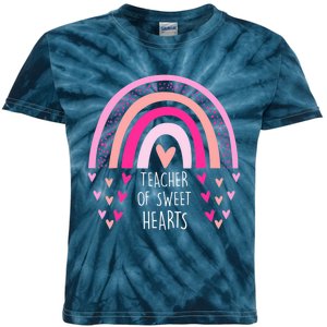 Teacher Sweet Hearts Rainbow PreK Teacher Valentines Day Kids Tie-Dye T-Shirt