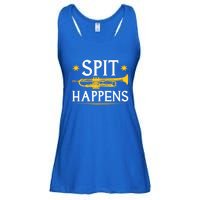 Trumpet Spit Happens Marching Band Jazz Music Ladies Essential Flowy Tank