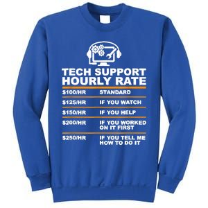 Tech Support Hourly Rate Tech Computer Geek Funny Gift Sweatshirt