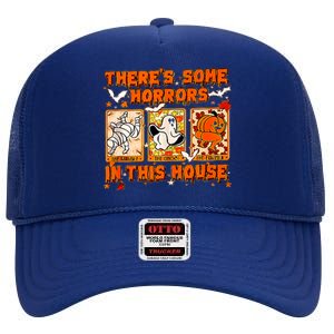 Theres Some Horrors In This House Oversized High Crown Mesh Back Trucker Hat