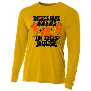 Theres Some Horrors In This House Pumpkin Ghost Halloween Great Gift Cooling Performance Long Sleeve Crew