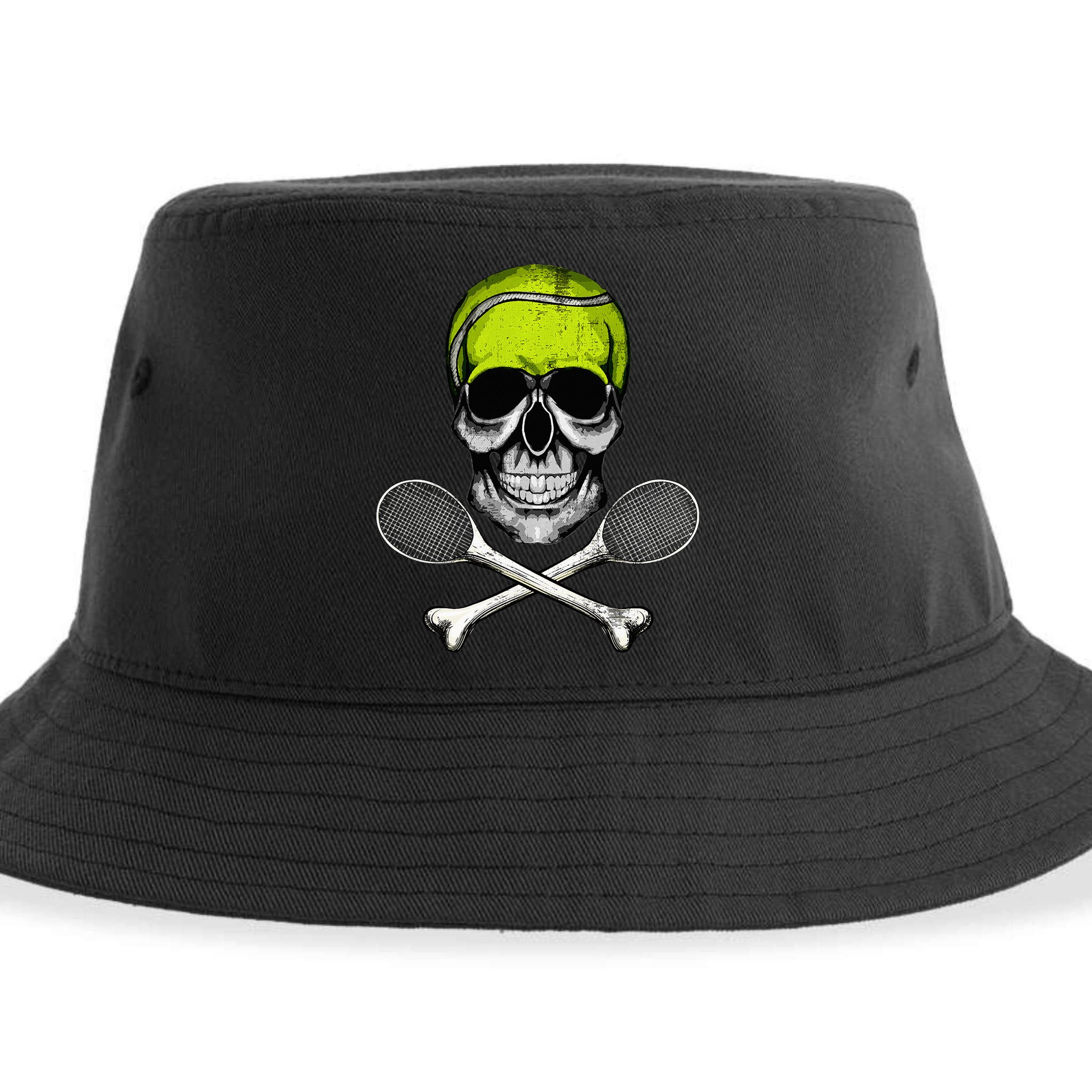 Tennis Skull Halloween Spooky Tennis Halloween Sustainable Bucket Hat