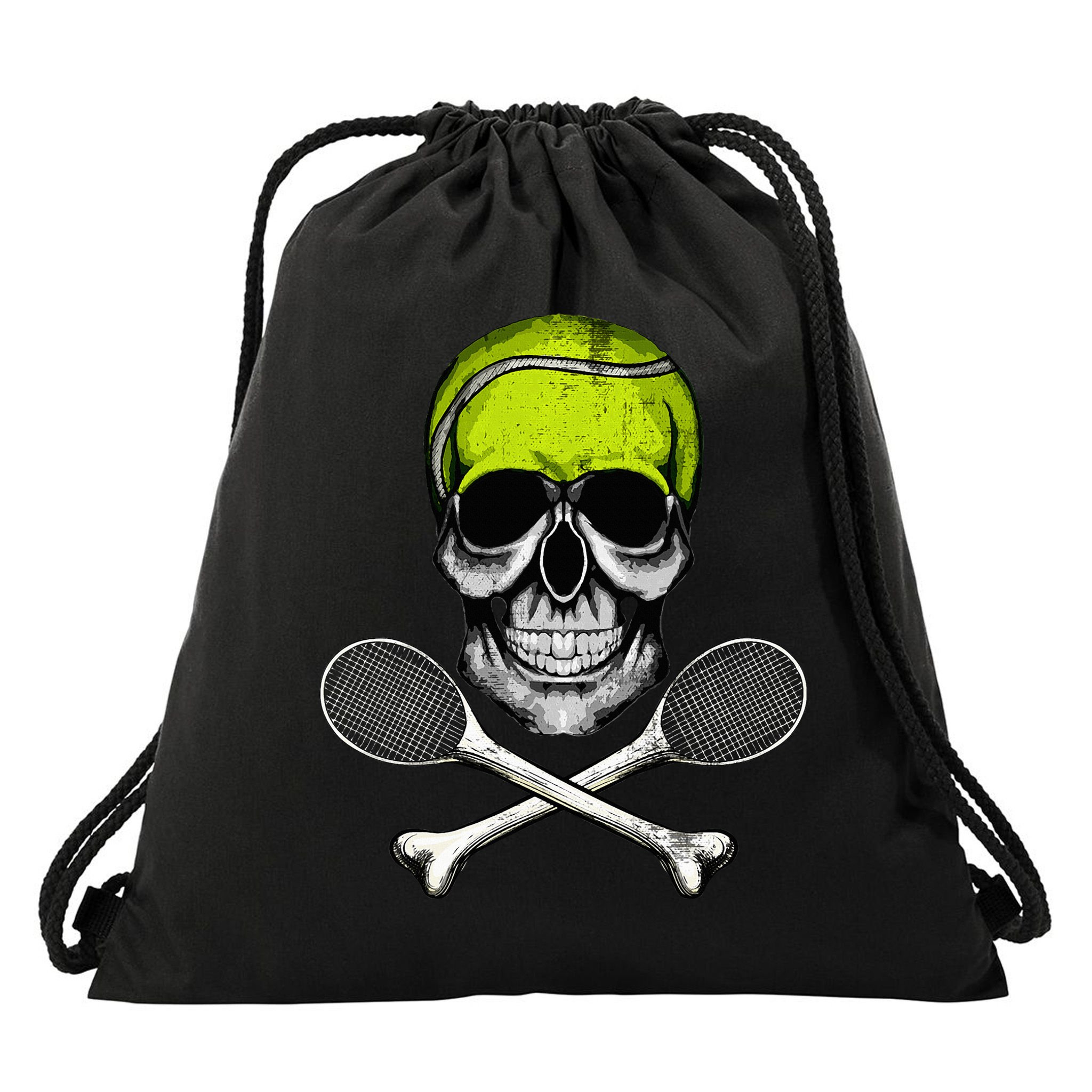 Tennis Skull Halloween Spooky Tennis Halloween Drawstring Bag