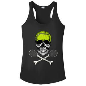 Tennis Skull Halloween Spooky Tennis Halloween Ladies PosiCharge Competitor Racerback Tank