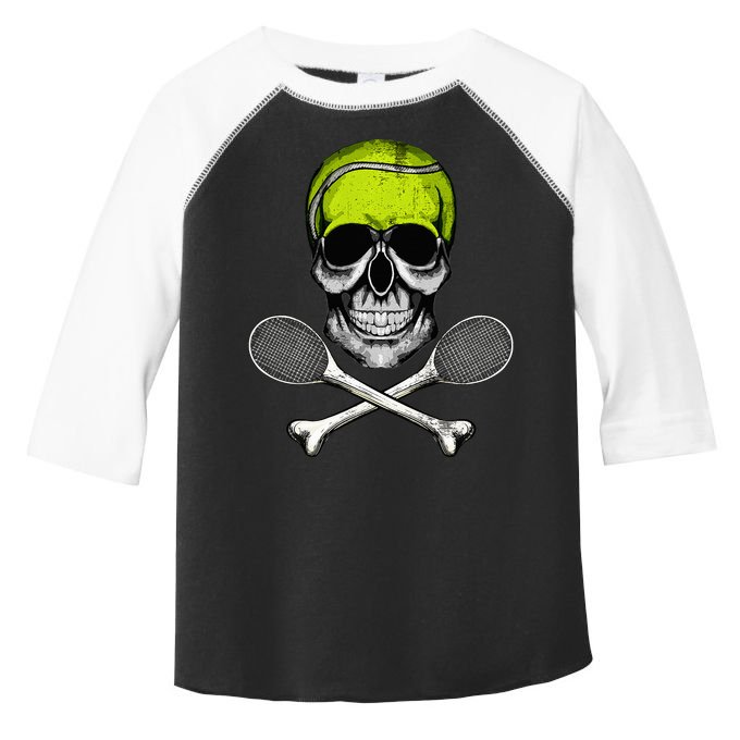 Tennis Skull Halloween Spooky Tennis Halloween Toddler Fine Jersey T-Shirt