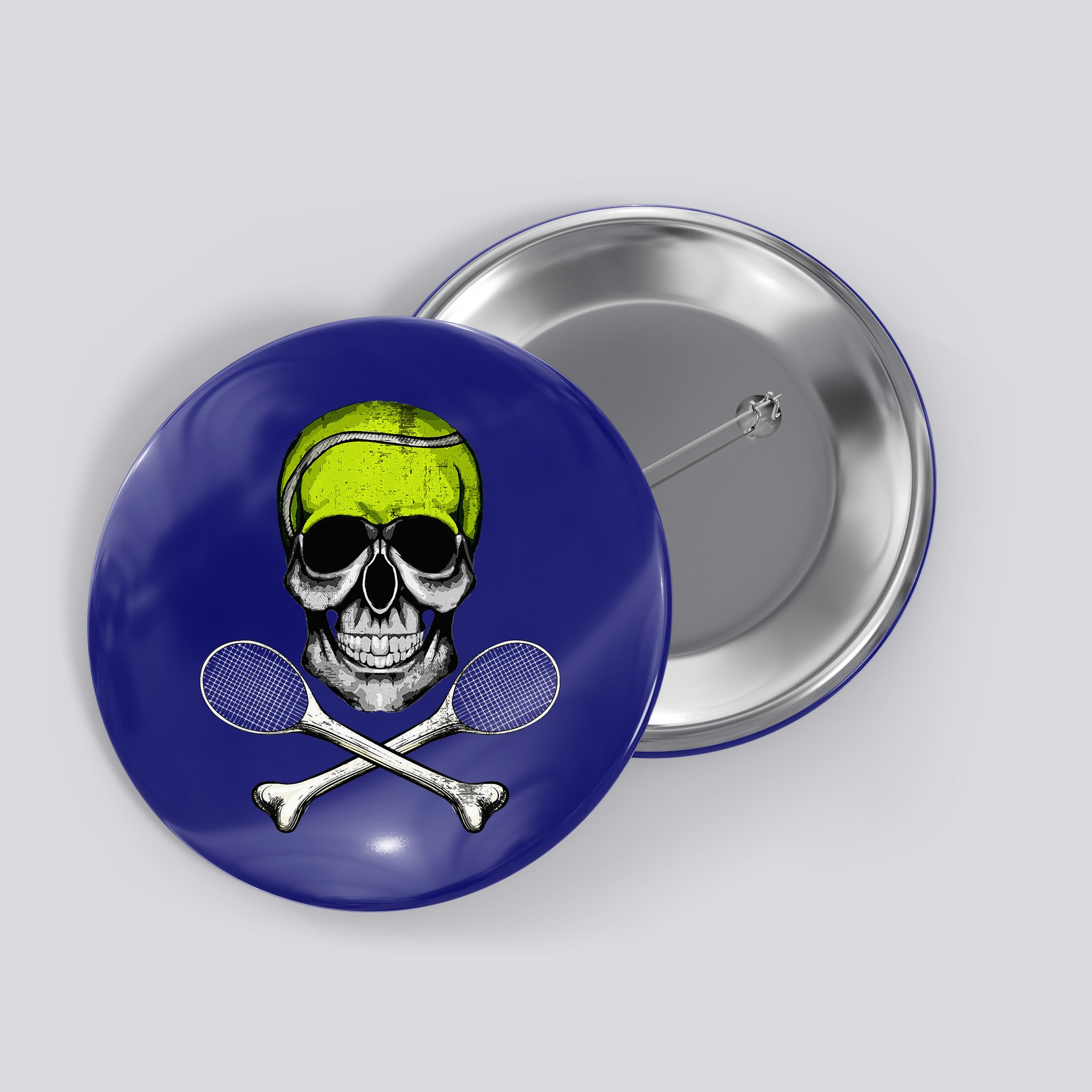 Tennis Skull Halloween Spooky Tennis Halloween Button