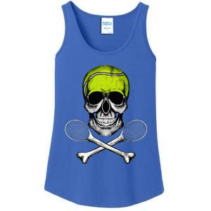 Tennis Skull Halloween Spooky Tennis Halloween Ladies Essential Tank