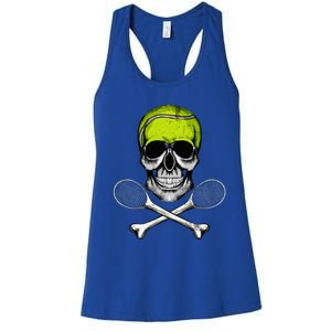 Tennis Skull Halloween Spooky Tennis Halloween Women's Racerback Tank