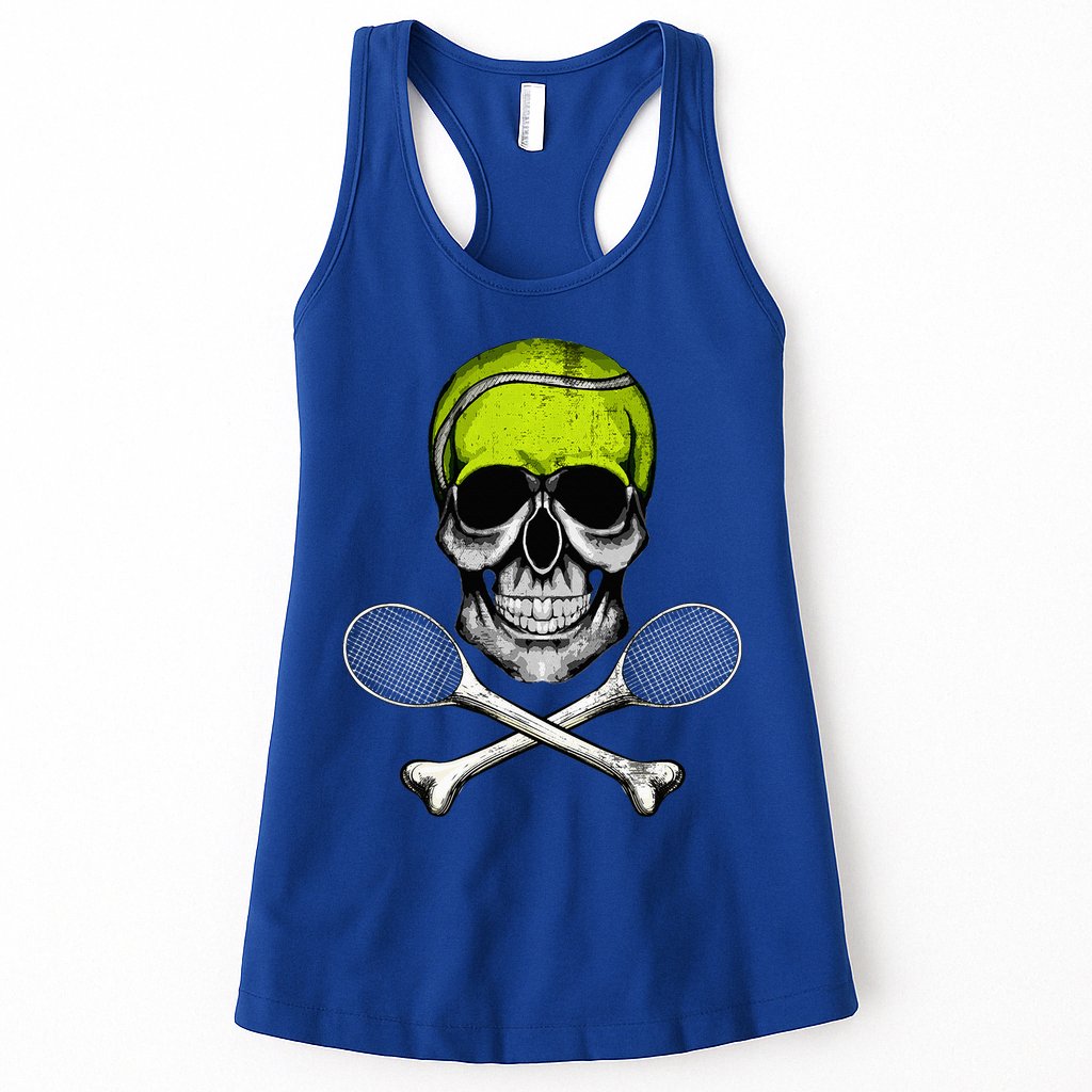 Tennis Skull Halloween Spooky Tennis Halloween Womens Tank Top