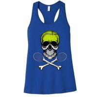 Tennis Skull Halloween Spooky Tennis Halloween Women's Racerback Tank