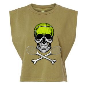 Tennis Skull Halloween Spooky Tennis Halloween Garment-Dyed Women's Muscle Tee