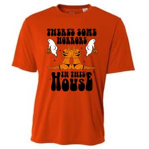 Theres Some Horrors In This House Pumpkin Halloween Funny Cool Gift Cooling Performance Crew T-Shirt