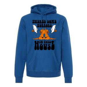 Theres Some Horrors In This House Pumpkin Halloween Funny Cool Gift Premium Hoodie