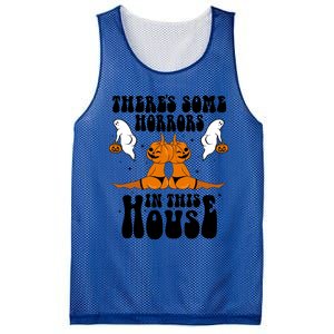 Theres Some Horrors In This House Pumpkin Halloween Funny Cool Gift Mesh Reversible Basketball Jersey Tank