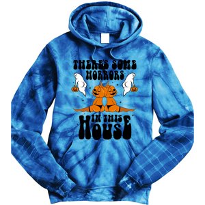 Theres Some Horrors In This House Pumpkin Halloween Funny Cool Gift Tie Dye Hoodie