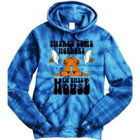 Theres Some Horrors In This House Pumpkin Halloween Funny Cool Gift Tie Dye Hoodie