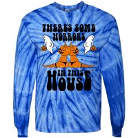 Theres Some Horrors In This House Pumpkin Halloween Funny Cool Gift Tie-Dye Long Sleeve Shirt