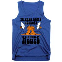 Theres Some Horrors In This House Pumpkin Halloween Funny Cool Gift Tank Top