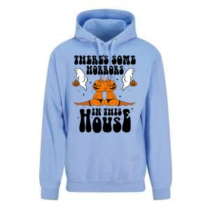 Theres Some Horrors In This House Pumpkin Halloween Funny Cool Gift Unisex Surf Hoodie