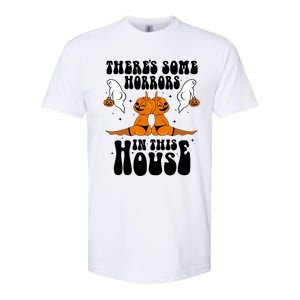 Theres Some Horrors In This House Pumpkin Halloween Funny Cool Gift Softstyle CVC T-Shirt