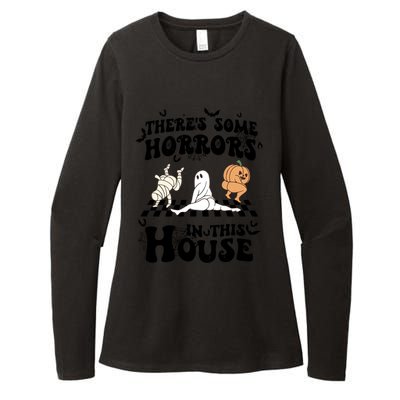 Theres Some Horrors In This House Spooky Season Halloween Gift Womens CVC Long Sleeve Shirt